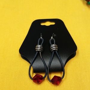 Sterling Silver Natural "Leather" Earrings.